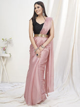 Load image into Gallery viewer, Pale Pink Pre-Stitched Blended Silk Saree ClothsVilla