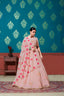 Peach Embroidered Georgette Party Wear Lehenga Choli ClothsVilla