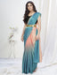 Pink-Blue Lycra Based Saree ClothsVilla
