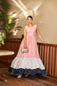 Pink Block Print Georgette Salwar Semi Stitched ClothsVilla