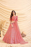 Pink Pigment Foil Printed Taffeta Silk Semi Stitched Partywear Lehenga ClothsVilla