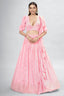 Pink Indian Georgette Lehenga Choli With Ruffle Dupatta For Indian Festival & Weddings - Sequence Embroidery Work, Mukaish Work Clothsvilla