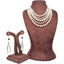 Queen Style 5 Layer Pearl Mala Alloy Gold-plated Jewel Set ClothsVilla