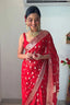 Divine 1-Minute Ready To Wear Red Cotton Silk Saree RTW