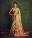 Rangkart Vol. 2 Jaal Organza Contrast Woven Saree Pista Green Clothsvilla