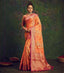 Rangkart Vol. 2 Jaal Organza Contrast Woven Saree Orange Clothsvilla