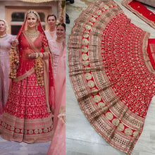 Load image into Gallery viewer, Red Designer Bollywood Lehenga Choli in Silk with Embroidery Sequence work for Wedding and Engagement ClothsVilla