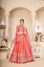 Rouge Peach Art Silk Digital Printed Umbrella Lehenga Party Wear ClothsVilla