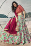 Sea Green Color Wedding Wear Fancy Organza Fabric Printed Lehenga Choli Clothsvilla