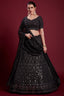 Regal Black Georgette Lehenga With Intricate Embroidered and Zarkan Work Clothsvilla