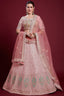 Beautiful Pink Georgette Lehenga With Sparkling Zarkan Work for Wedding Clothsvilla