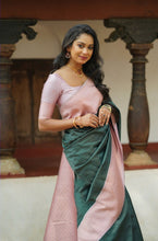 Load image into Gallery viewer, Glorious Dark Green Soft Silk Saree With Gorgeous Blouse Piece Shriji