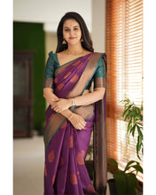 Load image into Gallery viewer, Gratifying Purple Soft Silk Saree With Snazzy Blouse Piece Shriji