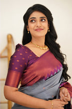 Load image into Gallery viewer, Arresting Grey Soft Silk Saree with Inspiring Blouse Piece Shriji