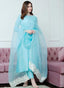 Sky Blue Designer Salwar Kameez in Pakistani Style ClothsVilla