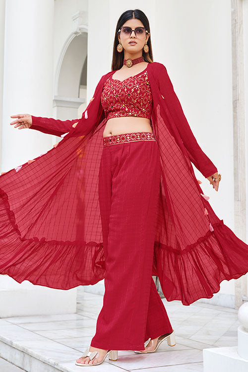 Stylish Designer Ready to Wear Georgette Co-Ords Set Collection ClothsVilla.com