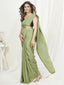 Tea Green Ready to Wear One Minute Saree In Satin Silk ClothsVilla