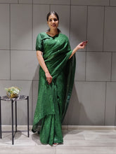 Load image into Gallery viewer, Ready to wear Georgette Saree with Heavy Sequence Work ClothsVilla