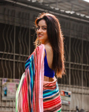 Load image into Gallery viewer, Georgette Colorful Saree with Crochet and Sequence Work ClothsVilla