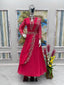 Presenting Embroidery Work Pink Color Gown Clothsvilla