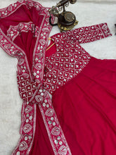 Load image into Gallery viewer, Presenting Dark Pink Color With Work Georgette Gown Clothsvilla