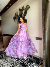 Load image into Gallery viewer, Glimmering Organza Silk Lavender Color Gown