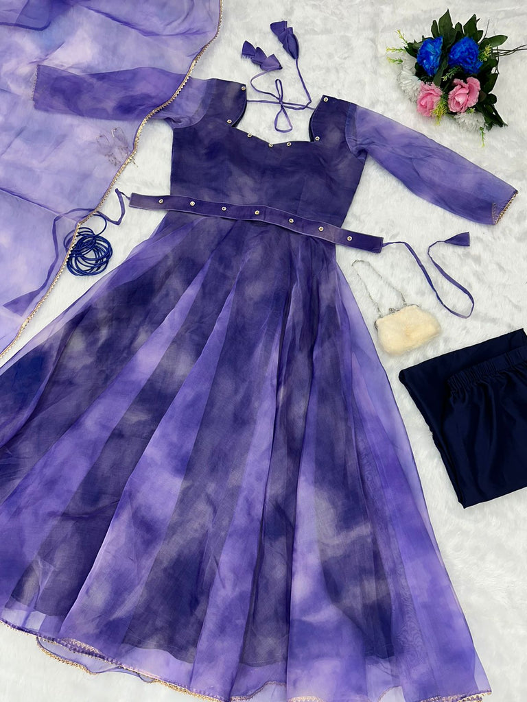 Majestic Organza Silk Purple Color Gown