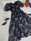 Pretty Black Color Digital Printed Side Slit Kurti