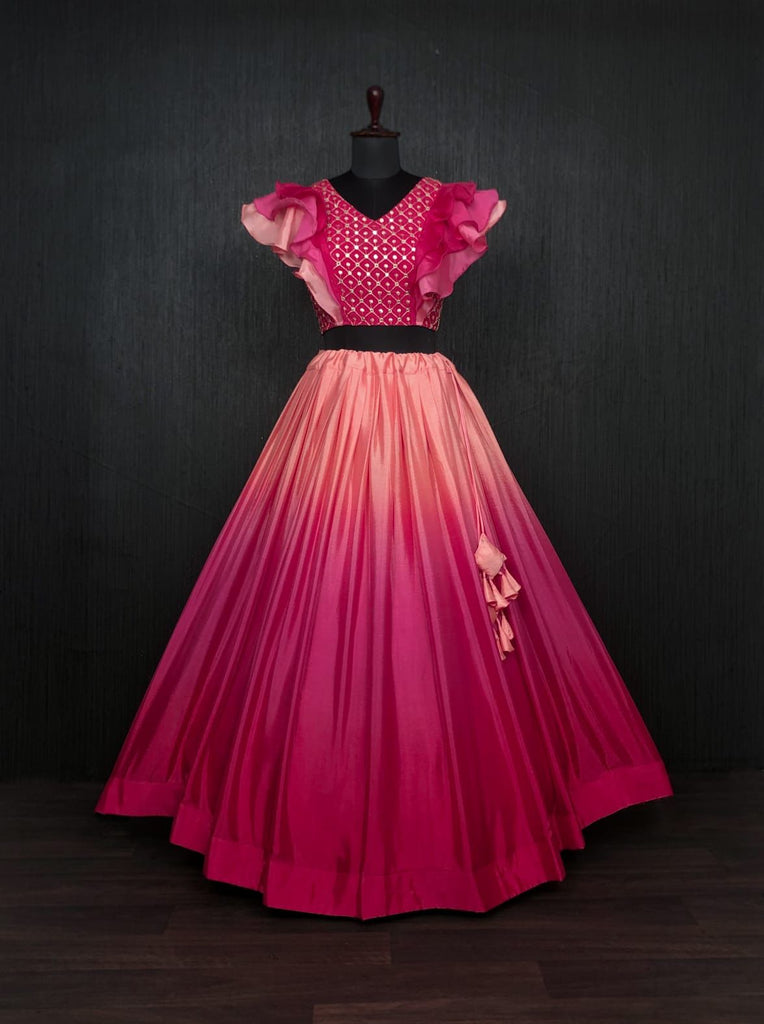 Stylish Pink Color Double Tone Lehenga Choli Clothsvilla