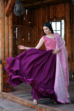 Load image into Gallery viewer, Fashionable Work Wine Gown With Dupatta Clothsvilla