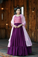 Load image into Gallery viewer, Fashionable Work Wine Gown With Dupatta Clothsvilla