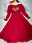 Fairy Look Mirror Work Pink Color Anarkali Gown