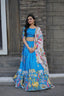 Navratri Special Sky Blue Color Printed Lehenga Choli