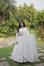 Load image into Gallery viewer, Marriage Special Embroidered Work White Color Lehenga Choli
