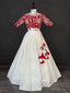 White Color Pure Cotton Two Piece Lehenga With Lucknowi Work Choli Clothsvilla