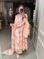 Cream Color Floral Printed Anarkali Style Chiffon Kurti Clothsvilla