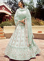 Aqua Blue Resham Lehenga Choli Clothsvilla