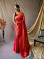 Pinkish Red Saree in Pure Kanjeevaram Silk Woven Clothsvilla