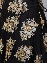 Load image into Gallery viewer, Charming Black Colored Part Wear Designer Sequins Embroidered Lehenga choli ClothsVilla