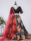 Black Color Printed Digital Satin Silk Lehenga Choli Clothsvilla