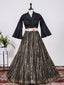Black Color Sequins And Thread Embroidery Work Georgette Lehenga Choli Clothsvilla