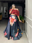 Black Color Digital Print With Foil Work Zari Satin Co-ord Set Lehenga Choli ClothsVilla.com