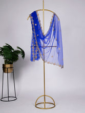 Load image into Gallery viewer, Blue Color Embroidery Cut Work and Stone Work Net Dupatta Clothsvilla