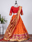 Orange Color Jacquard Silk Paithani Lehenga Choli Clothsvilla