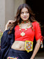 Red Color Embroidered Aari Work Patches Cotton Blouse Clothsvilla