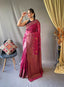 Cotton Copper Floral Woven Saree Burgundy Clothsvilla