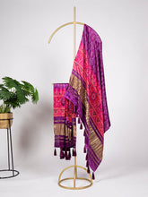 Load image into Gallery viewer, Purple Color Bandhej Printed Gaji Silk Dupatta ClothsVilla.com