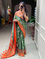 Green Color Patola Printed Dola Silk Saree Clothsvilla