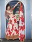 Red Color Digital Print With Sequins Embroidery Work Crushed Chinon Lehenga Choli ClothsVilla.com