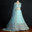 Aqua Blue Sequins Embroidered Georgette Lehenga Choli Clothsvilla